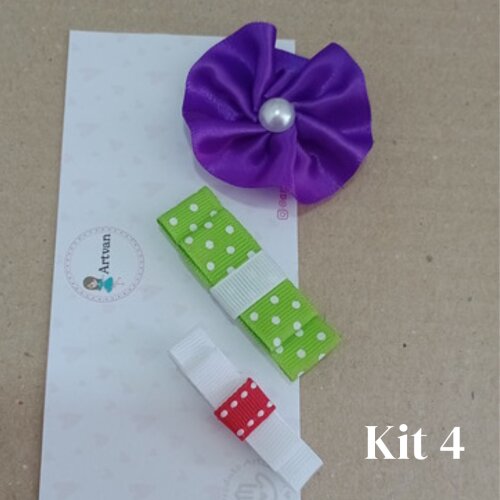 Acessórios de Cabelo com Velcro para bebê- Laços e Flores