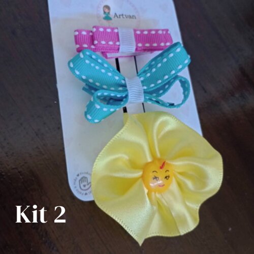 Acessórios de Cabelo com Velcro para bebê- Laços e Flores