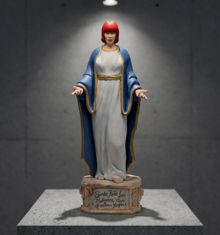 Estátua Santa Rita Lee 20cm Luxo Premium Edição Limitada Decor