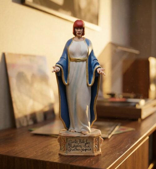 Estátua Santa Rita Lee 20cm Luxo Premium Edição Limitada Decoração Exclusiva