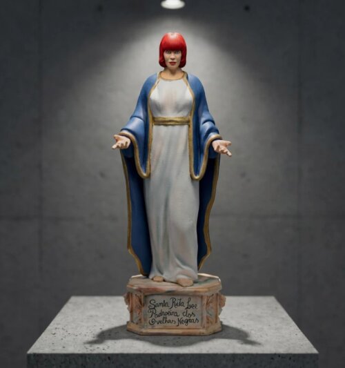 Estátua Santa Rita Lee 20cm Luxo Premium Edição Limitada Decor