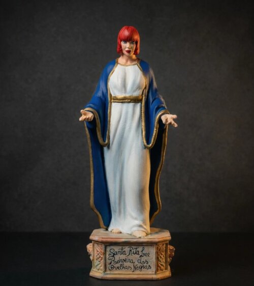 Estátua Santa Rita Lee 20cm Luxo Premium Edição Limitada Decor