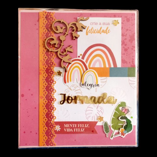 SCRAPBOOK GOOD VIBES COM LUVA PLÁSTICA (CAPA)