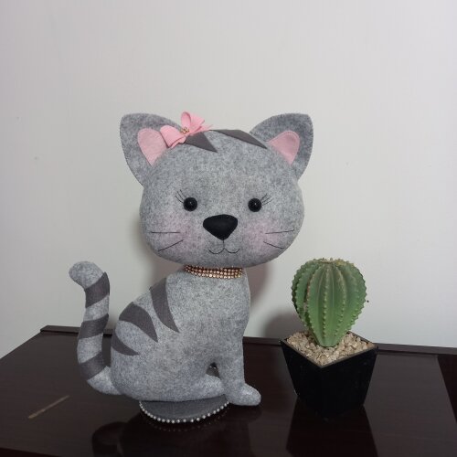 Gato de Feltro para Decoração e Presente