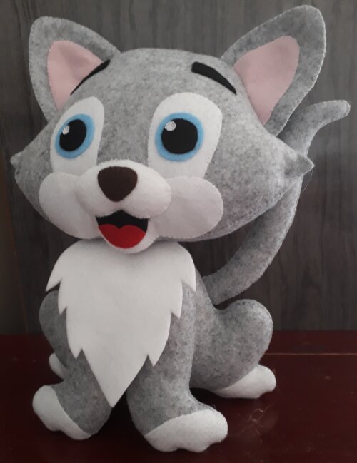 Gato Decorativo em Feltro para Quarto Infantil e Festas