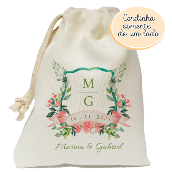 Saquinho Casamento Monograma 15x20