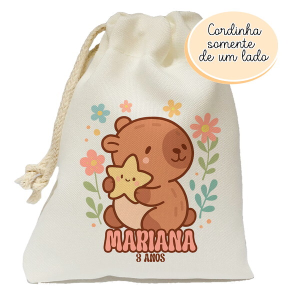 Saquinho Capivara Cute 20x25