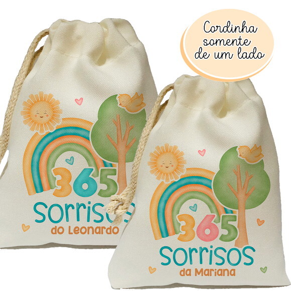 Saquinho Lembrancinha 365 Sorrisos 15x20
