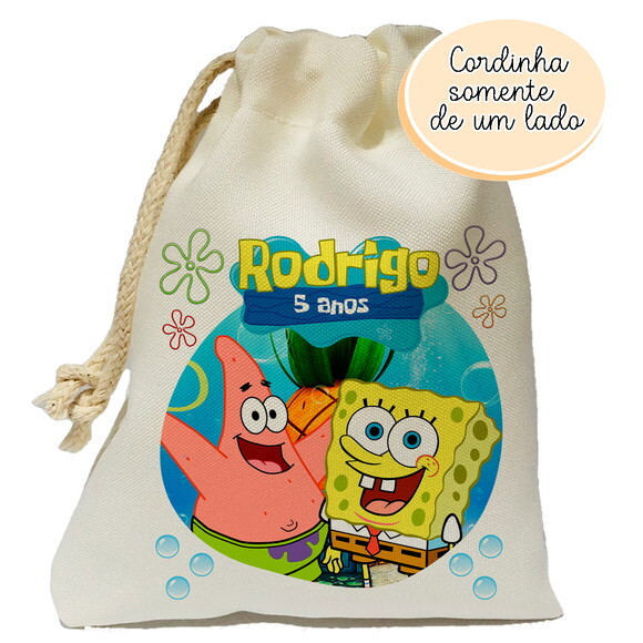 Saquinho Lembrancinha Bob Esponja 15x20