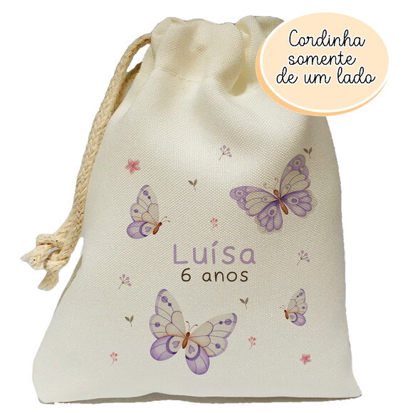 Saquinho Lembrancinha Borboleta Lilás 15x20