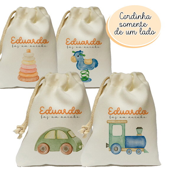 Saquinho Lembrancinha Brinquedos Lúdicos 15x20
