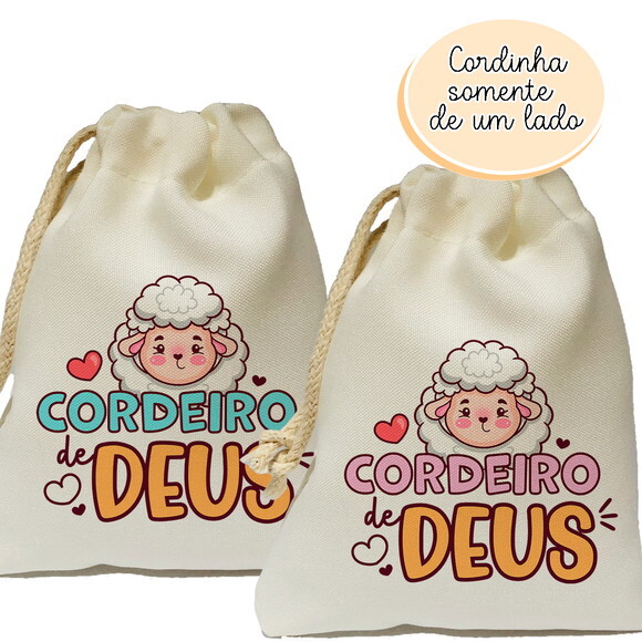 Saquinho Lembrancinha Cordeiro de Jesus 15x20