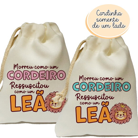 Saquinho Lembrancinha Cordeiro de Jesus 15x20