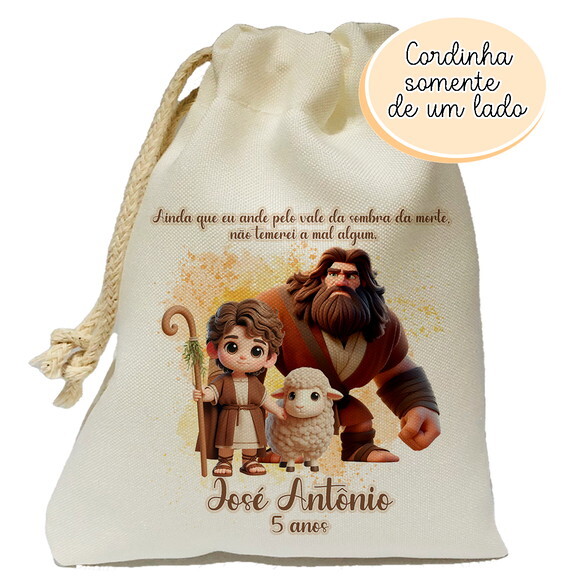 Saquinho Lembrancinha Davi e Golias 15x20