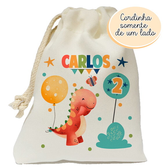 Saquinho Lembrancinha Dinossauro 20x25