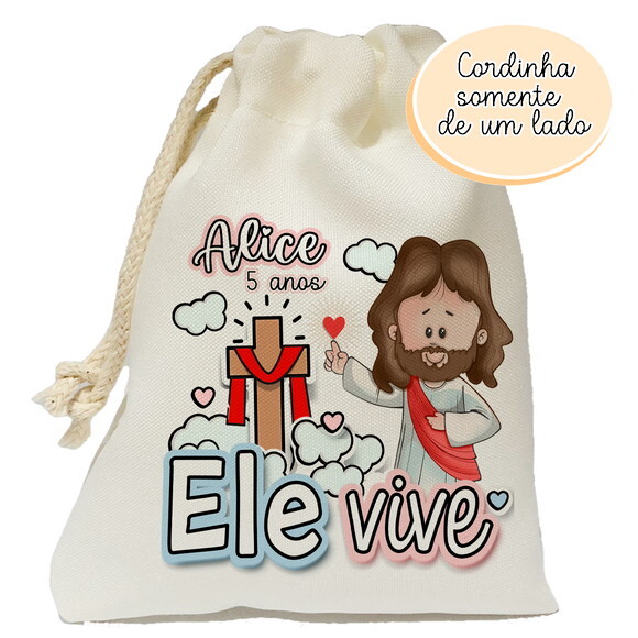 Saquinho Lembrancinha Ele Vive 20x25