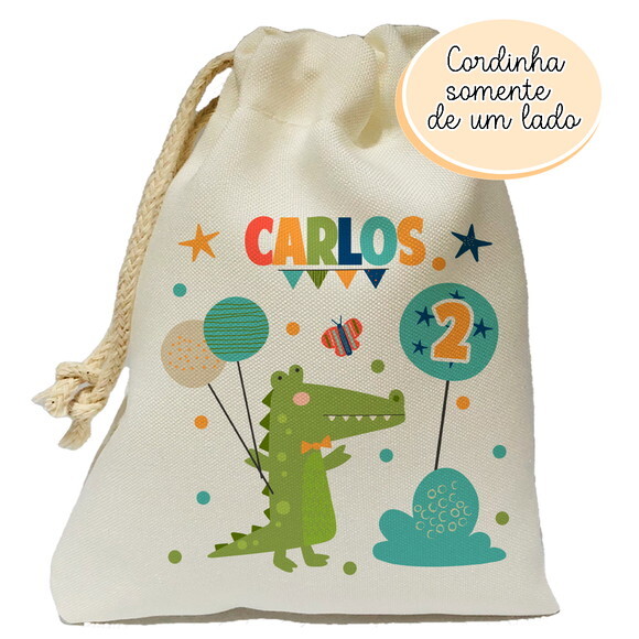 Saquinho Lembrancinha Jacaré 15x20