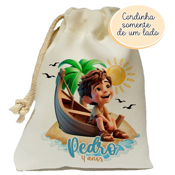 Saquinho Lembrancinha Pedro o Pescador Discípulo Jesus 15x20