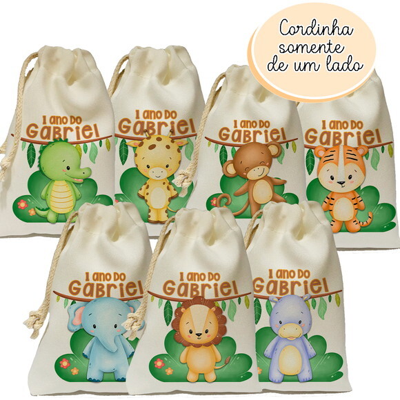 Saquinho Lembrancinha Safari 15x20