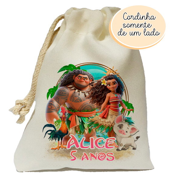 Saquinho Lembrancinha Turma da Moana 15x20