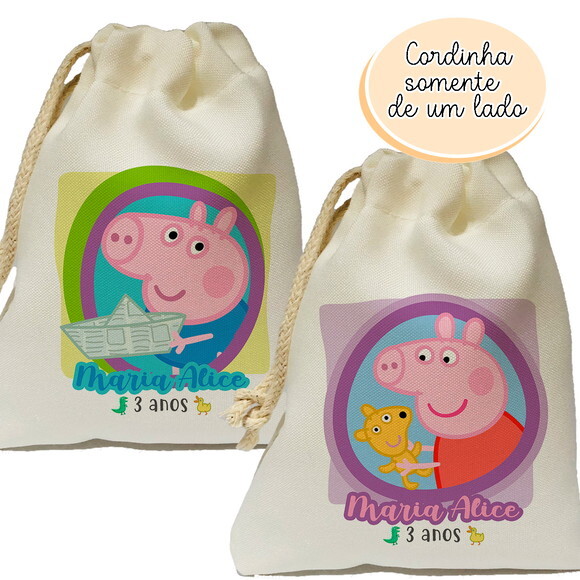 Saquinho Porquinha Pepa 15x20