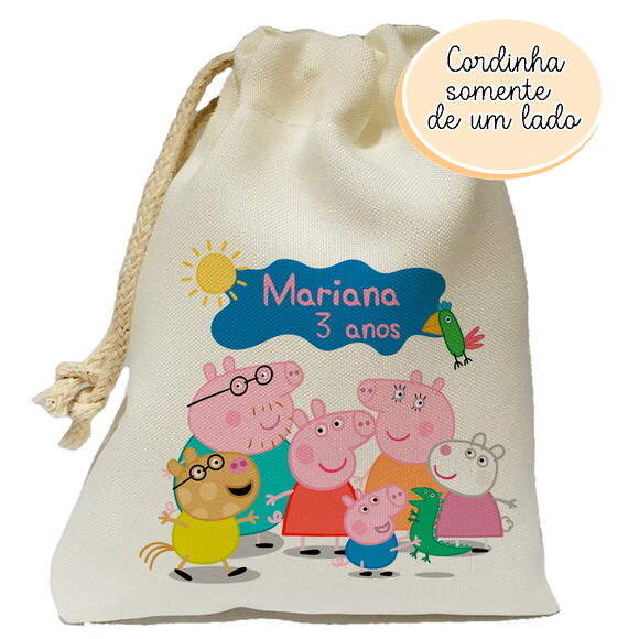 Saquinho Porquinha Pepa 15x20