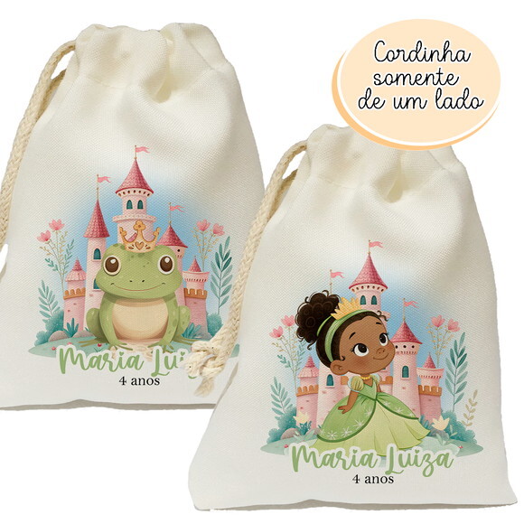 Saquinho Princesas Tiana e o Sapo 15x20