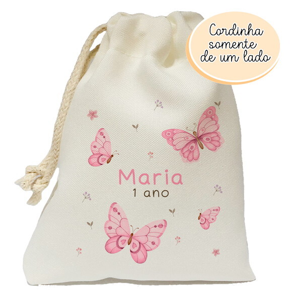 Saquinho Surpresa Borboleta Rosa 15x20