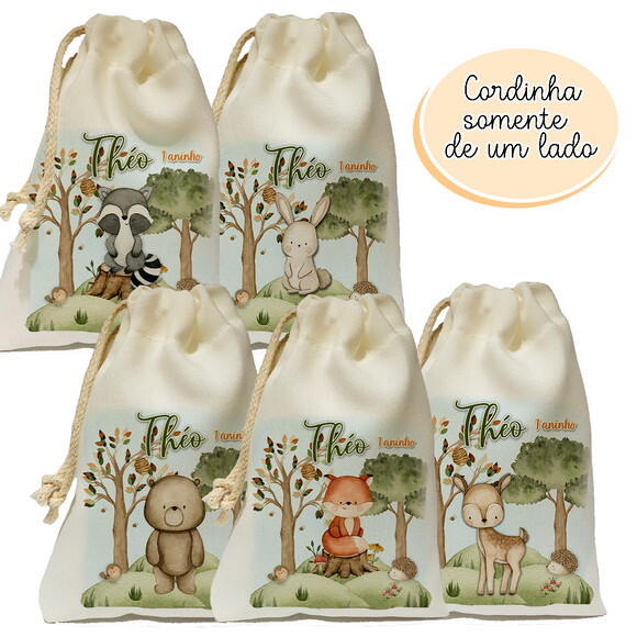 Saquinho Surpresa Bosque Personalizado 15x20