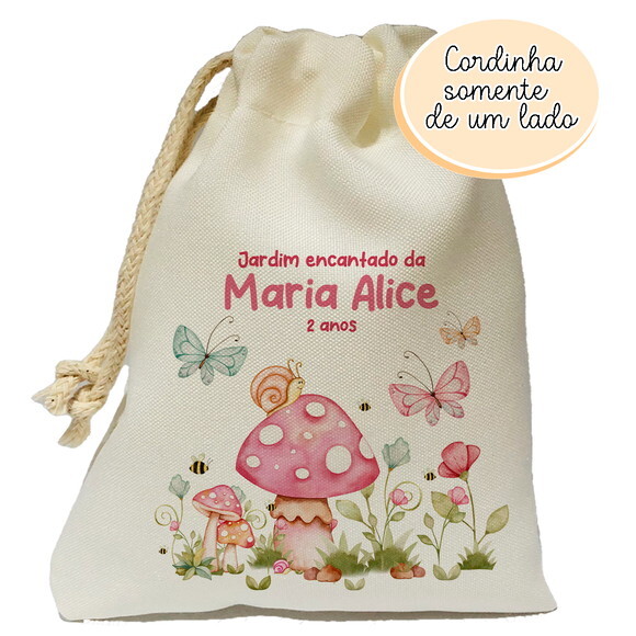 Saquinho Surpresa Jardim Encantado Rosa 15x20