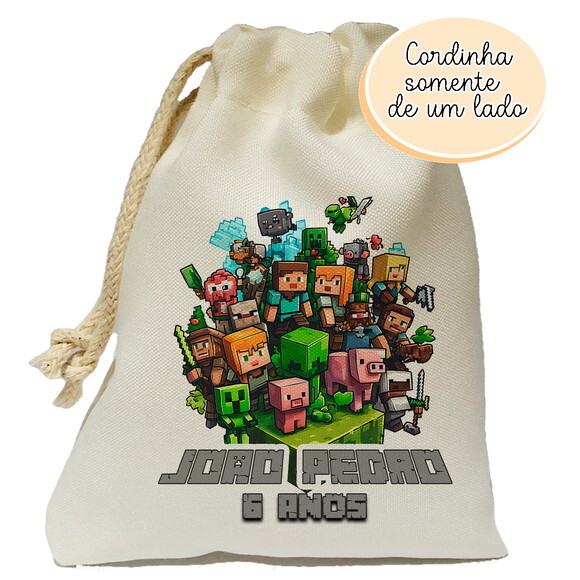 Saquinho Surpresa Minecraft 15x20
