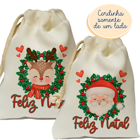 Saquinho Surpresa Natal Papai Noel 15x20