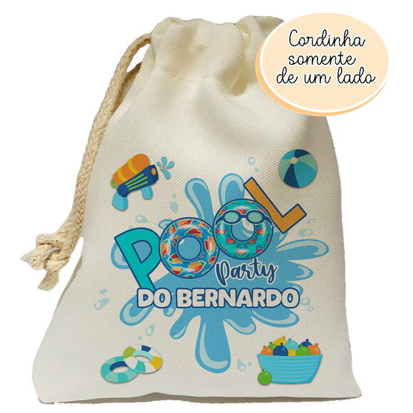 Saquinho Surpresa Pool Party Azul 15x20