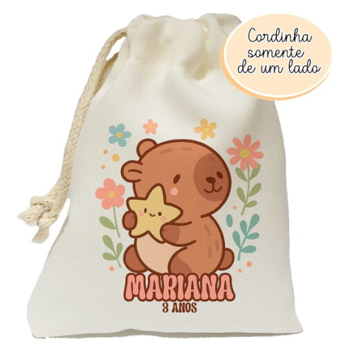 Saquinho Capivara Cute 15x20