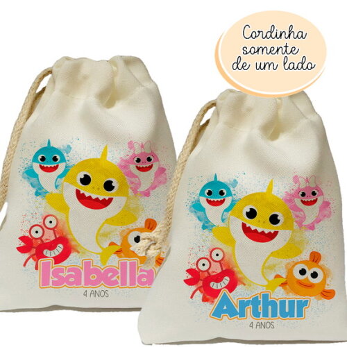 Saquinho Lembrancinha Baby Shark 15x20