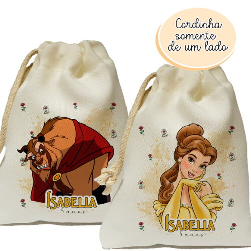 Saquinho Lembrancinha Bela e a Fera 15x20