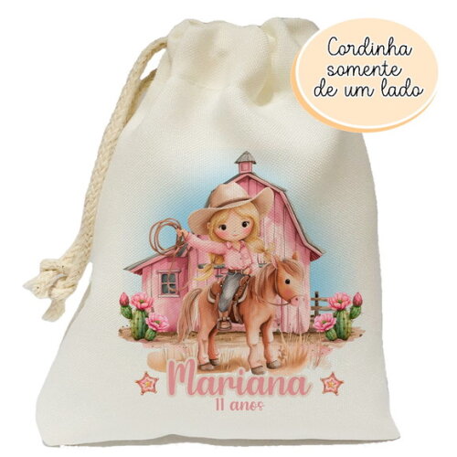 Saquinho Lembrancinha Boiadeira Cowgirl 15x20