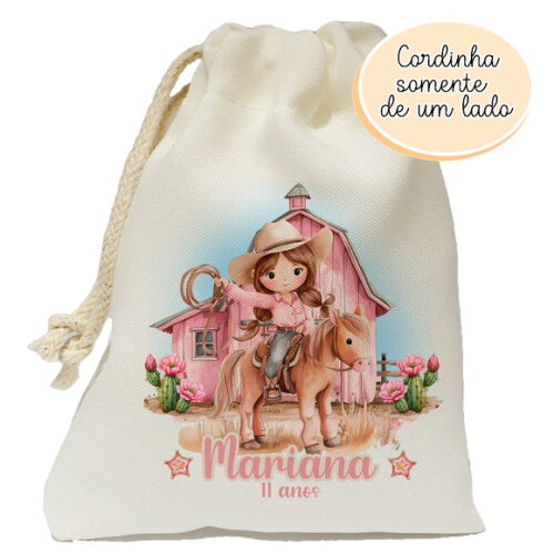 Saquinho Lembrancinha Boiadeira Cowgirl 15x20