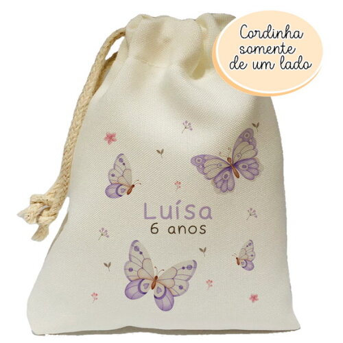 Saquinho Lembrancinha Borboleta Lilás 15x20