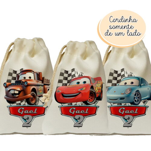 Saquinho Lembrancinha Carros Personalizado 15x20