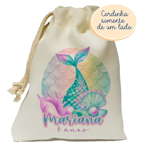 Saquinho Lembrancinha Cauda de Sereias 15x20