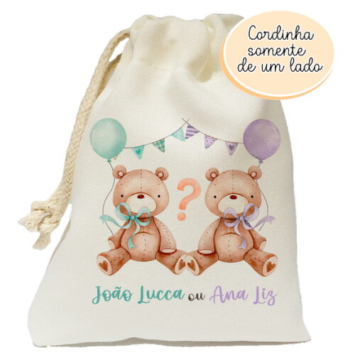 Saquinho Lembrancinha Chá Revelação 15x20