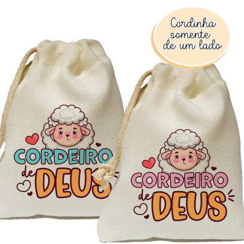 Saquinho Lembrancinha Cordeiro de Jesus 15x20