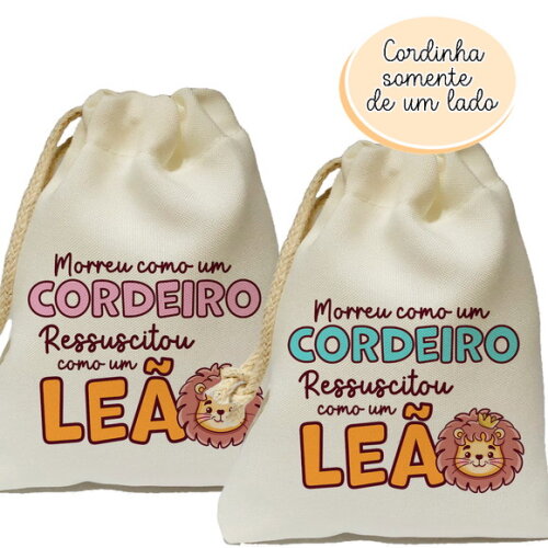 Saquinho Lembrancinha Cordeiro de Jesus 15x20