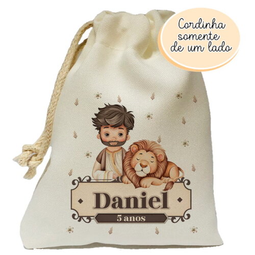 Saquinho Lembrancinha Daniel na Cova dos Leões15x20