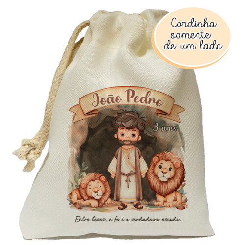Saquinho Lembrancinha Daniel na Cova dos Leões15x20