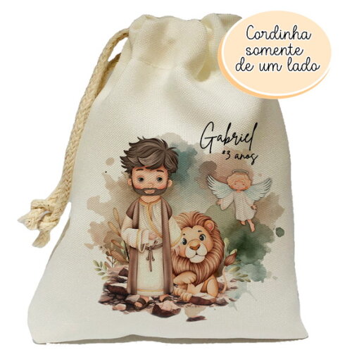 Saquinho Lembrancinha Daniel na Cova dos Leões15x20