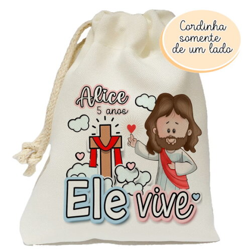 Saquinho Lembrancinha Ele Vive 20x25