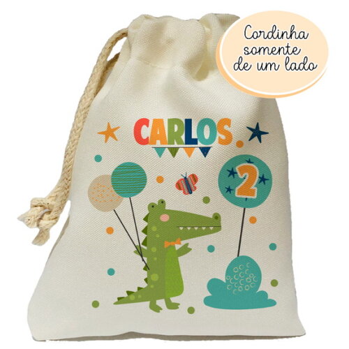 Saquinho Lembrancinha Jacaré 15x20