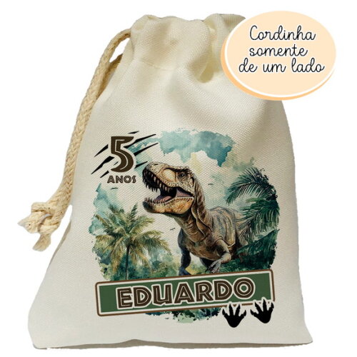 Saquinho Lembrancinha Jurassic Park Dinossauro 20x25